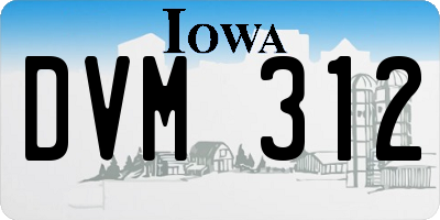 IA license plate DVM312