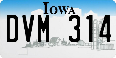 IA license plate DVM314