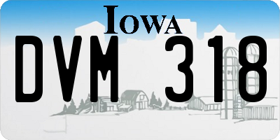 IA license plate DVM318