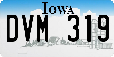 IA license plate DVM319