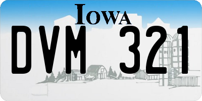 IA license plate DVM321