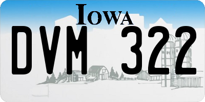 IA license plate DVM322