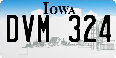 IA license plate DVM324