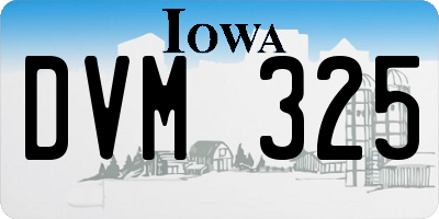 IA license plate DVM325