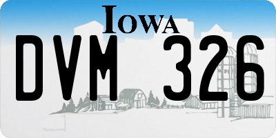 IA license plate DVM326
