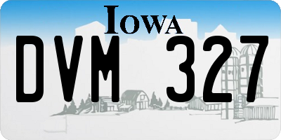 IA license plate DVM327