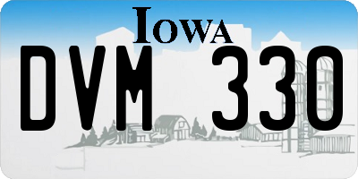 IA license plate DVM330