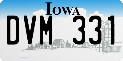 IA license plate DVM331