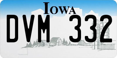 IA license plate DVM332