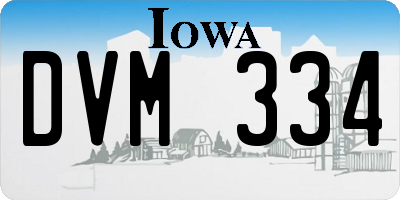 IA license plate DVM334