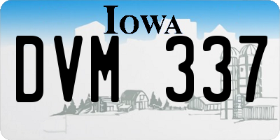 IA license plate DVM337