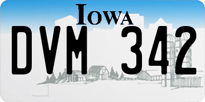 IA license plate DVM342