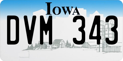IA license plate DVM343