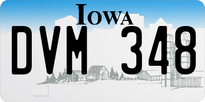 IA license plate DVM348
