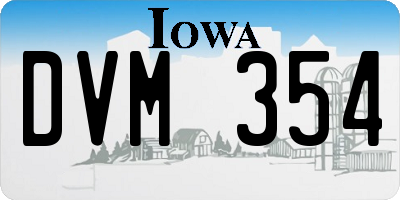 IA license plate DVM354
