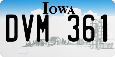 IA license plate DVM361