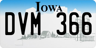 IA license plate DVM366