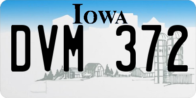 IA license plate DVM372