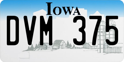 IA license plate DVM375
