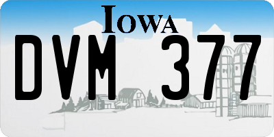 IA license plate DVM377