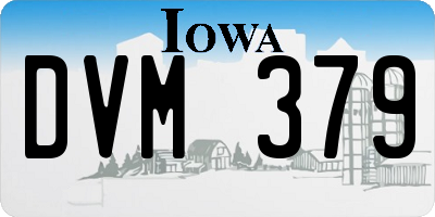 IA license plate DVM379