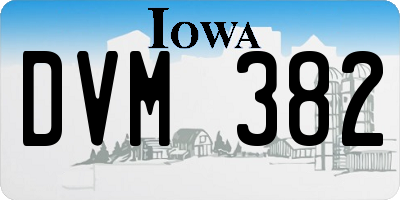IA license plate DVM382