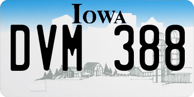 IA license plate DVM388