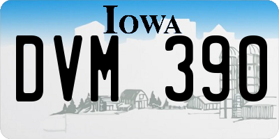IA license plate DVM390