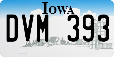 IA license plate DVM393