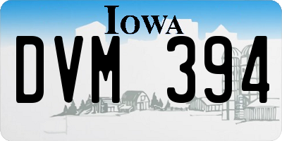 IA license plate DVM394