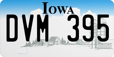 IA license plate DVM395