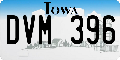 IA license plate DVM396