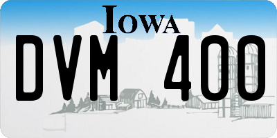 IA license plate DVM400