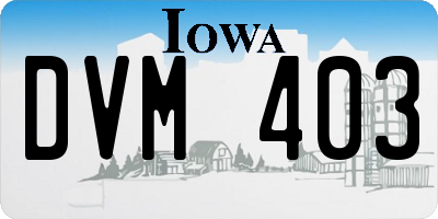 IA license plate DVM403