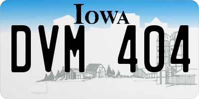 IA license plate DVM404