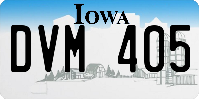 IA license plate DVM405