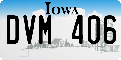IA license plate DVM406