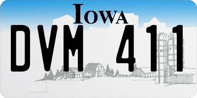 IA license plate DVM411