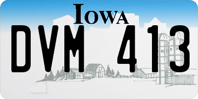 IA license plate DVM413