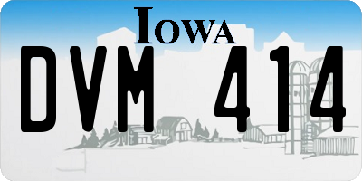 IA license plate DVM414