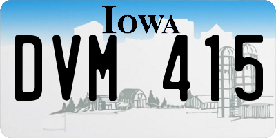 IA license plate DVM415