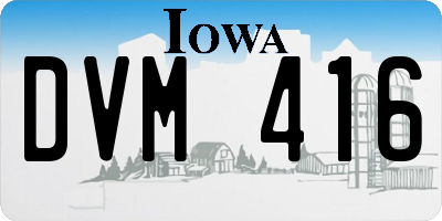 IA license plate DVM416