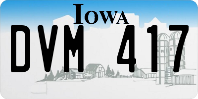 IA license plate DVM417