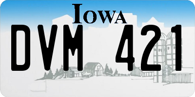 IA license plate DVM421