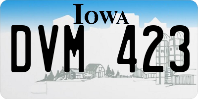 IA license plate DVM423