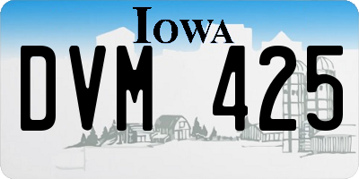 IA license plate DVM425
