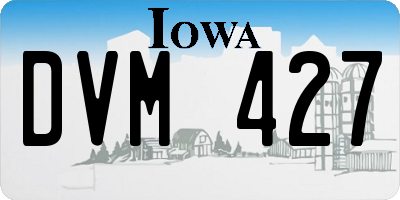 IA license plate DVM427