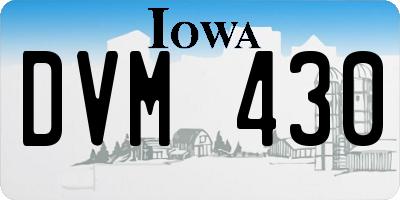 IA license plate DVM430