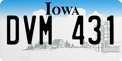 IA license plate DVM431