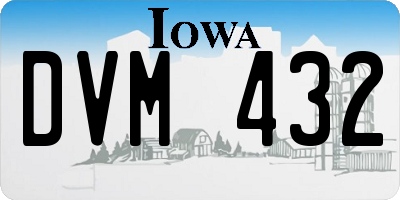 IA license plate DVM432
